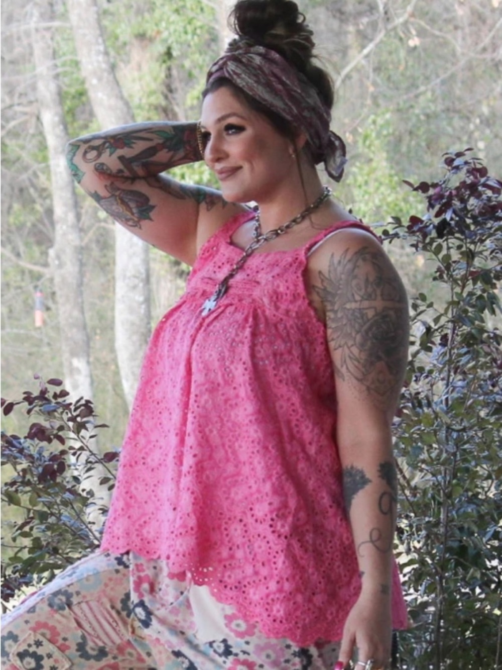 ✨️1 LEFT✨️NEW Jaded Gypsy Eye See You Tank - Magenta